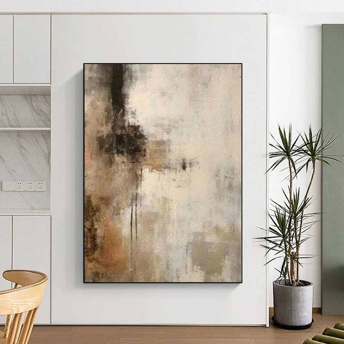 Acrylic Boho Earth - handmade textured painting for entryway
